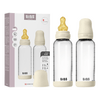 BIBS Glass Baby Bottle Round Latex 2-pack 240 ml Medium Flow - Ivory - 2 st