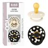 BIBS Napp Studio Colour 2-pack Polka Latex Size 1 - Ivory/Black - 2 st