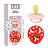 BIBS Napp Studio Colour 2-pack Polka Latex Size 1 - Blossom/Candy Apple - 2 st