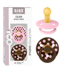 BIBS Napp Studio Colour 2-pack Polka Latex Size 2 - Baby Pink/Mocha - 2 st