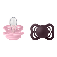 BIBS Napp Supreme 2-pack Silicone Size 1 - Baby Pink/Plum - 2 st