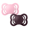 BIBS Napp Supreme 2-pack Silicone Size 1 - Baby Pink/Plum - 2 st