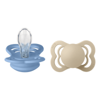 BIBS Napp Supreme 2-pack Silicone Size 1 Vanilla/Sky Blue - 2 st