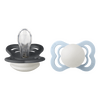 BIBS Napp Supreme 2-pack Silicone Size 1 - Iron Glow/Baby Blue Glow - 2 st