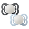 BIBS Napp Supreme 2-pack Silicone Size 1 - Iron Glow/Baby Blue Glow - 2 st