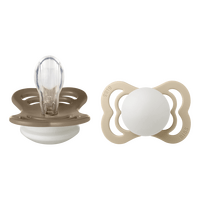 BIBS Napp Supreme 2-pack Silicone Size 1 - Vanilla Glow/Dark Oak Glow - 2 st