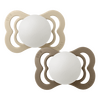 BIBS Napp Supreme 2-pack Silicone Size 1 - Vanilla Glow/Dark Oak Glow - 2 st