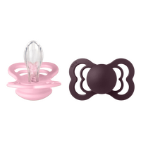 BIBS Napp Supreme 2-pack Silicone Size 2 - Baby Pink/Plum - 2 st