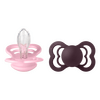 BIBS Napp Supreme 2-pack Silicone Size 2 - Baby Pink/Plum - 2 st