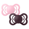 BIBS Napp Supreme 2-pack Silicone Size 2 - Baby Pink/Plum - 2 st