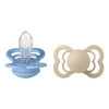 BIBS Napp Supreme 2-pack Silicone Size 2 Vanilla/Sky Blue - 2 st