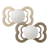 BIBS Napp Supreme 2-pack Silicone Size 2 - Vanilla Glow/Dark Oak Glow - 2 st