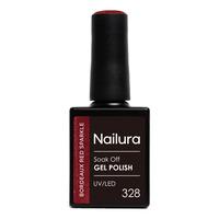 Nailura Gel Polish 328 - Bordeaux Red Sparkle - 10 ml