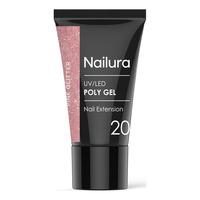 Nailura Poly Gel 20 - Pink Glitter - 30 g