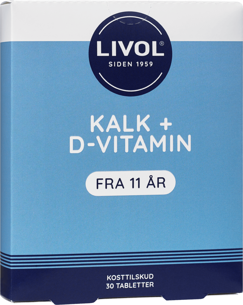 Kalk + D-vitamin - 30 tabletter