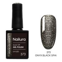 Nailura Gel Polish 373 - Onyx Black Sparkle - 10 ml