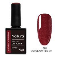Nailura Gel Polish 328 - Bordeaux Red Sparkle - 10 ml