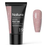 Nailura Poly Gel 19 - Magenta Glitter - 30 g