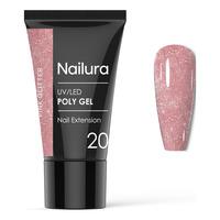 Nailura Poly Gel 20 - Pink Glitter - 30 g