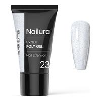 Nailura Poly Gel 23 - Silver Glitter - 30 g