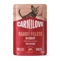 Carnilove Cat Pouch våtfoder för kattungar med kanin - 85 g