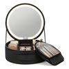 UNIQ Svart LED Makeup-Spegel med 3-färgat Ljus & Förvaring