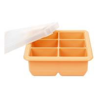 Haakaa Silicone Freezer Tray with Lid 6 Compartments - Apricot