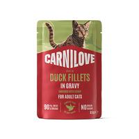 Carnilove Cat Pouch våtfoder anka & kattgräs - 85 g