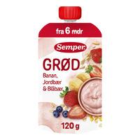 Semper Fruktgröt Jordgubb, Banan & Blåbär 6 mån. - 120 g