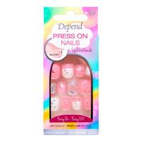 Depend Press On Nails - Pink Star - 1 set