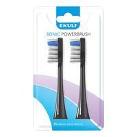 Ekulf Sonic PowerBrush Refill Borsthuvuden - Svarta - 2 st