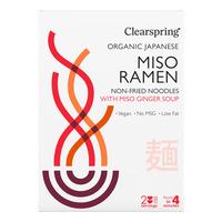 Clearspring Ramen Nudlar m. Miso Ingefärssoppa, eko - 210 g