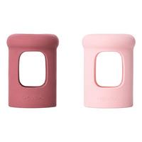 Hevea Wide neck Sleeve 150 ml - Powder Pink & Rosewood - 2 st