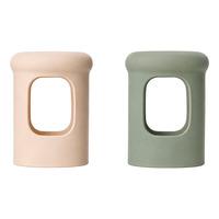 Hevea Wide neck Sleeve 150 ml - Sand & Seafoam Blue - 2 st
