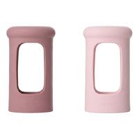 Hevea Wide neck Sleeve 250 ml - Powder Pink & Rosewood - 2 st