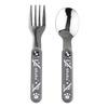 Akuku Stainless Steel Spoon and Fork - Grey - 1 set