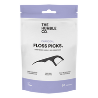 The Humble Co. Dental Floss Picks, charcoal - 50 st