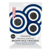 Clearspring Organic Brown Rice Crackers, black sesame eko - 40 g