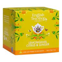 English Tea Shop Lemongrass, Citrus & Ginger, eko - 16 pyramidpåsar