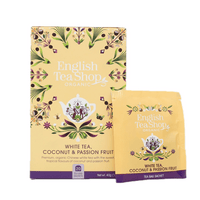 English Tea Shop, White Tea, Coconut & Passion Fruit, eko - 20 påsar